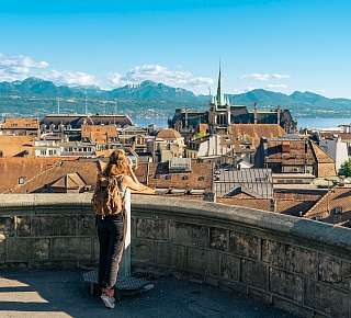 Lausanne Städtetrip Ideen Aussicht von der Esplanade de la Cathedrale