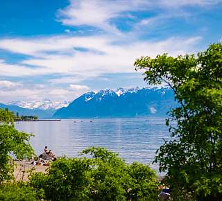 Lausanne Sommer Ufer Genfersee Vidy